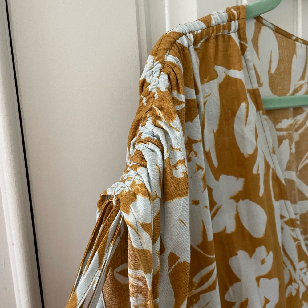 Ava & Viv Gold and White Floral Midi Dress - Picture 3 of 6
